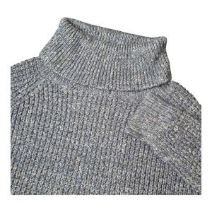Free People Turtle Neck Chunky Knit Sweater Wool Linen Blend Women's M
